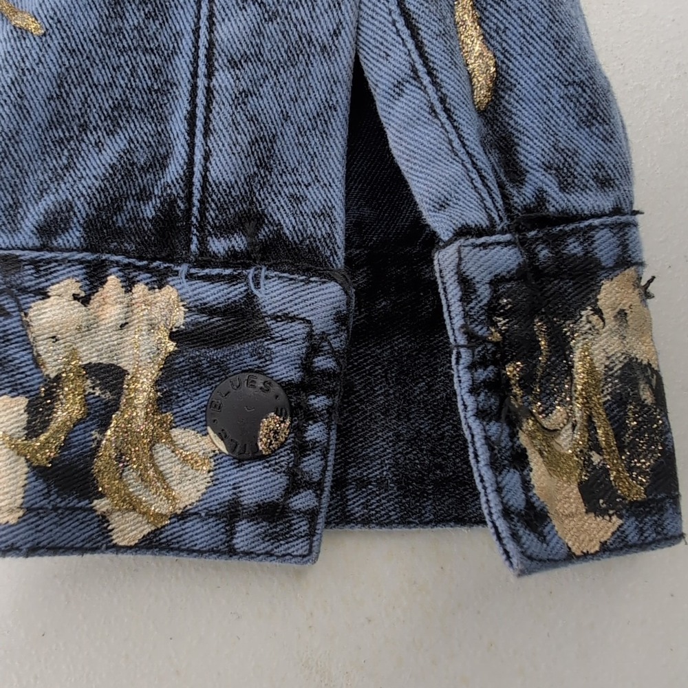 Acid Wash Jumpsuit Coveralls Denim Canvas Utility Art to Wear Grunge Size Large - Picture 7 of 16